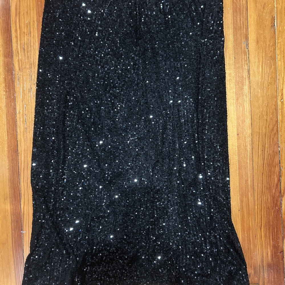 Vineyard Vines Black Sequin Midi Skirt